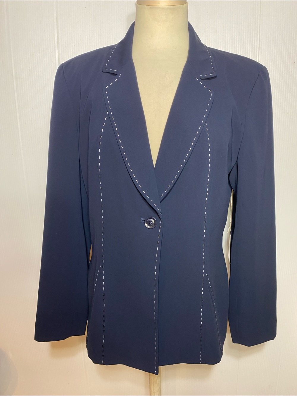 Focus 2000 Navy Blazer with Contrast Topstitching